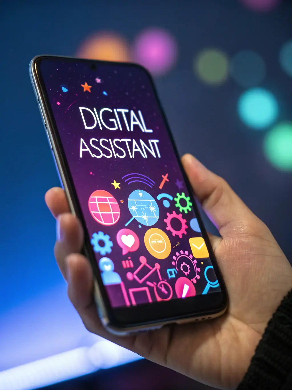 A professional-looking image of an AI-powered phone assistant interface, showcasing its ability to handle customer inquiries efficiently.